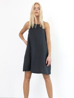 NAVY Lily Linen Shift Dress